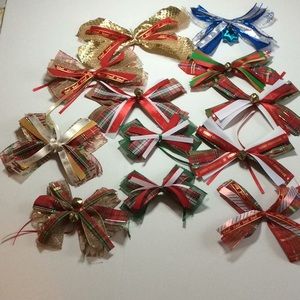 Christmas Bows Qty 12 for Gifts Baskets Presents handmade